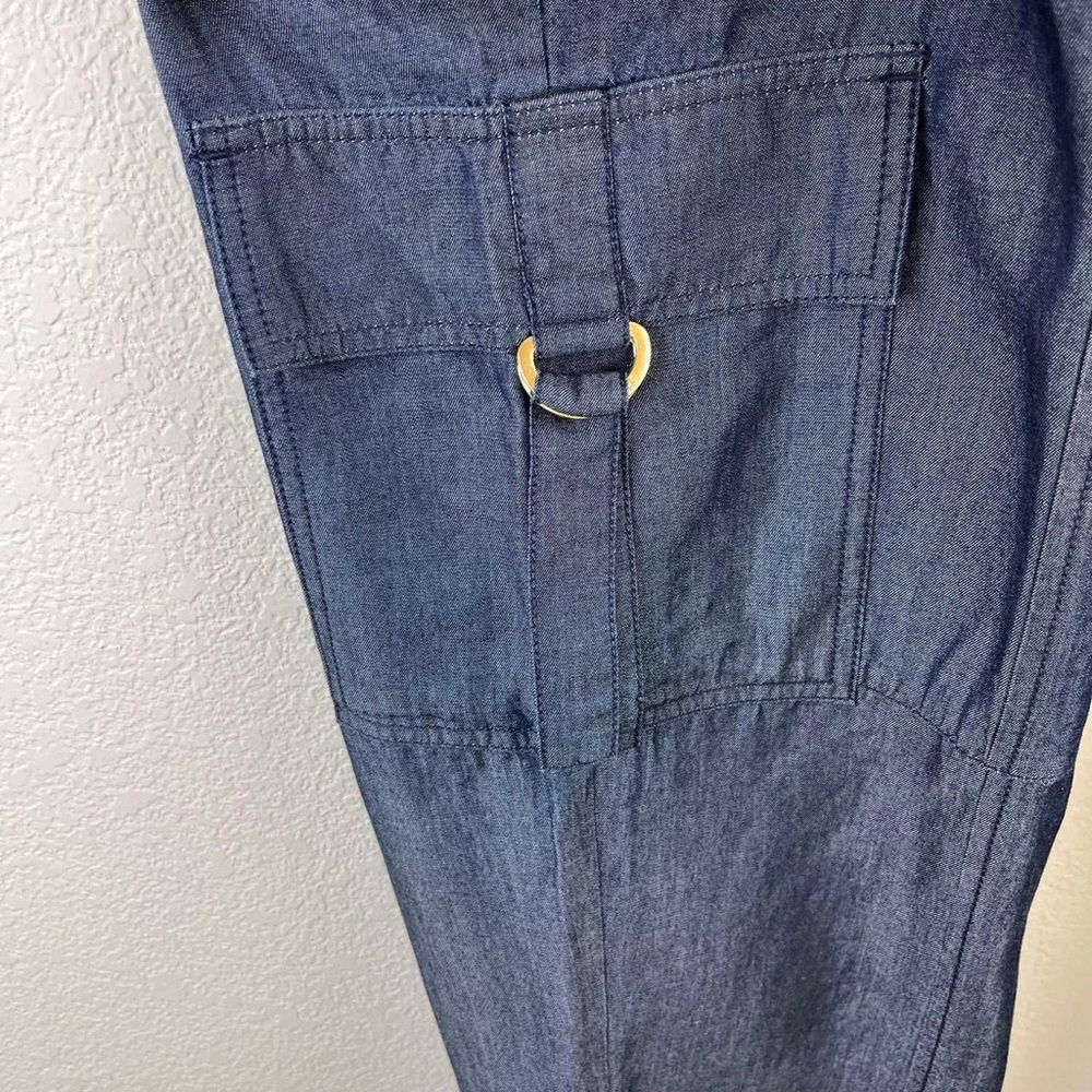 NWT - MICHAEL Michael Kors Indigo Blue High Rise Wide Leg Pull-On Cargo Pant 2X - Picture 3 of 12